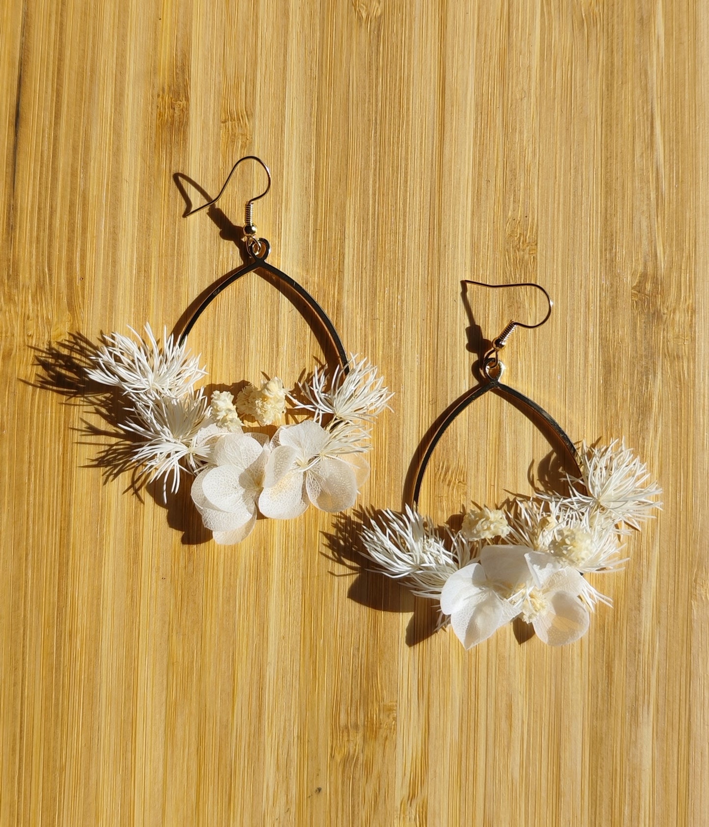 Boucles d'oreilles fleurs séchées